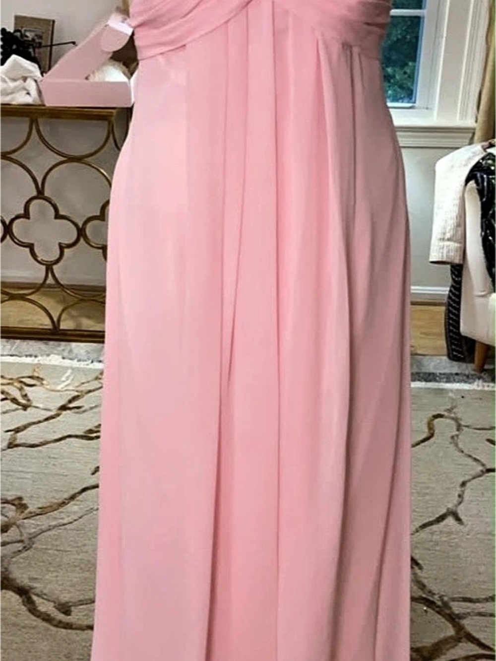 Draped Pink Maxi Dress